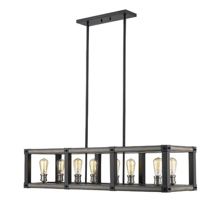 Z-Lite Kirkland 8 Light Island/Billiard, Ashen Barnboard 472-8L-ABB